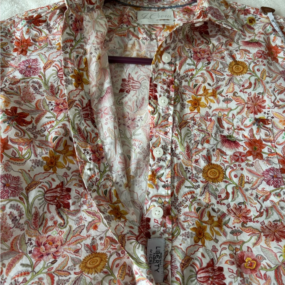 J. Crew Classic Liberty Garden of Life Button down 
Size 0